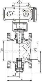 電動(dòng)V型球閥結(jié)構(gòu)圖