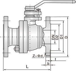 美標(biāo)球閥結(jié)構(gòu)圖